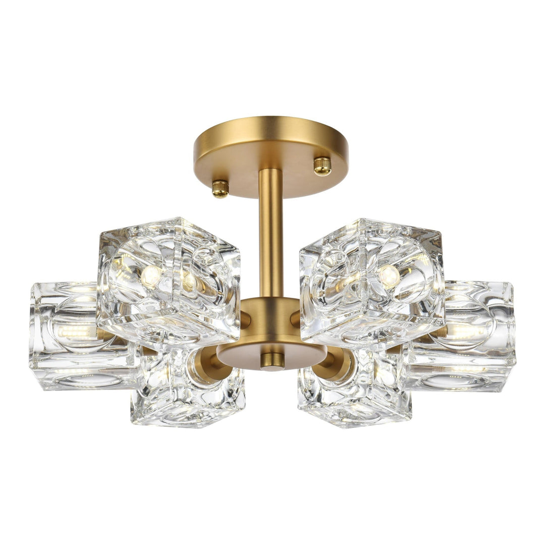Lyra Flush Mount in Satin Gold by Living District