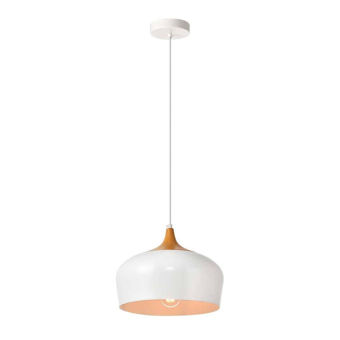 Nora Pendant in Wh & Wood by Living District