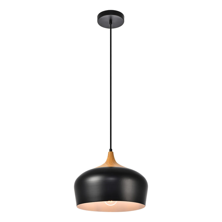 Nora Pendant in Bk & Wood by Living District