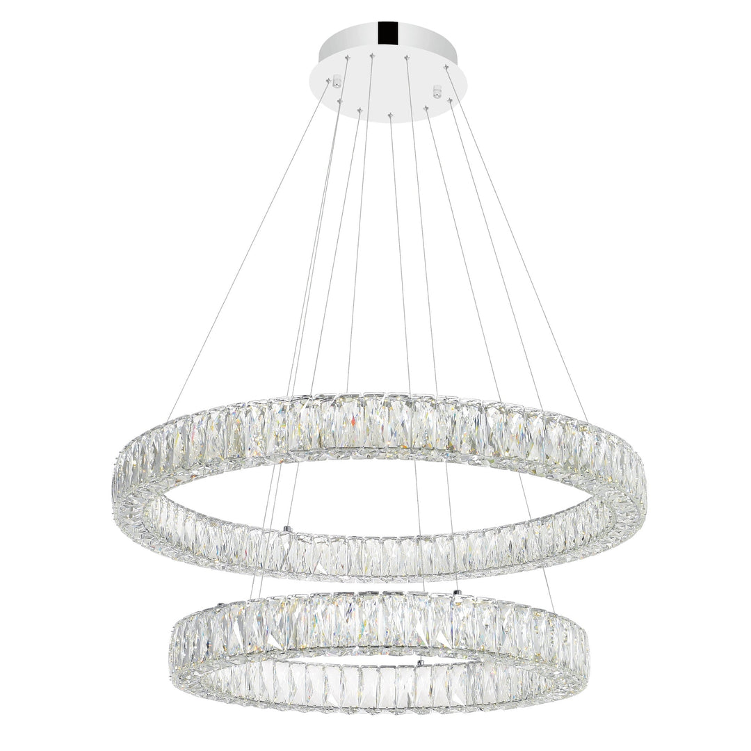 Madeline - LED Chandelier with Crystals, 2 Ring, by CWI Lighting
