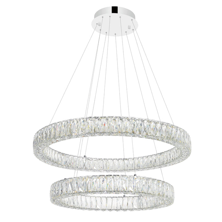Madeline - LED Chandelier with Crystals, 2 Ring, by CWI Lighting