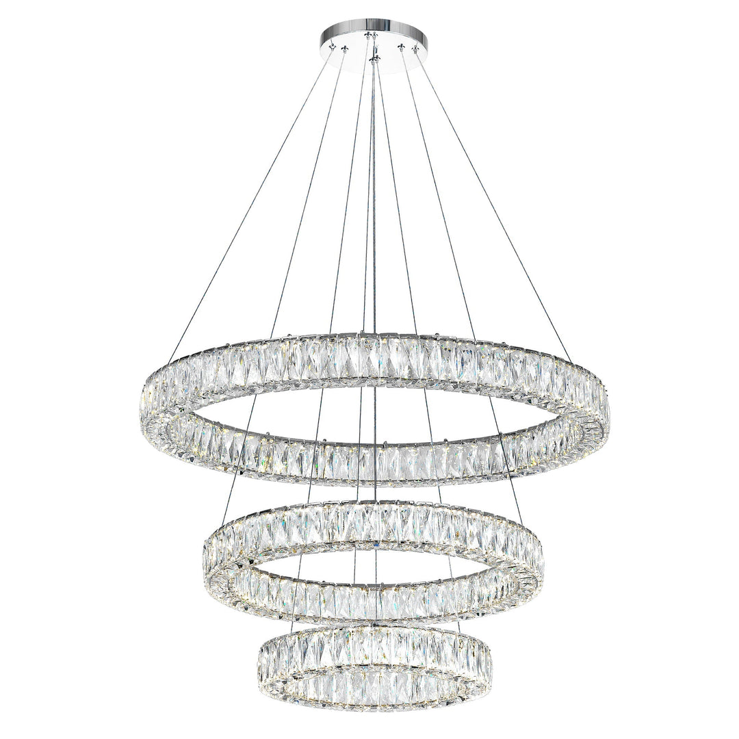 Madeline - LED Chandelier with Crystals, 3 Ring, by CWI Lighting