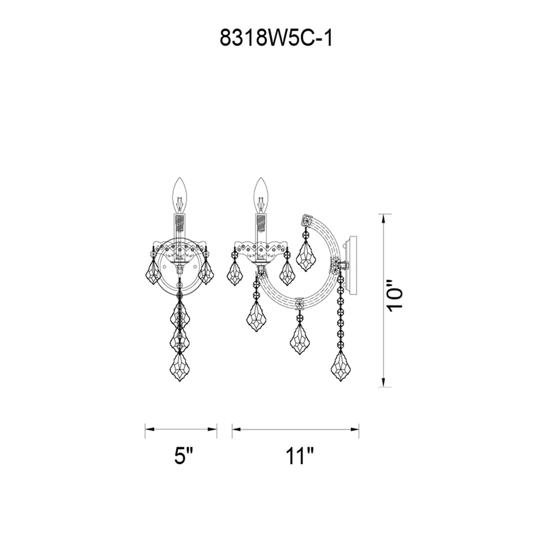 Maria Theresa - Wall Sconce with Crystals