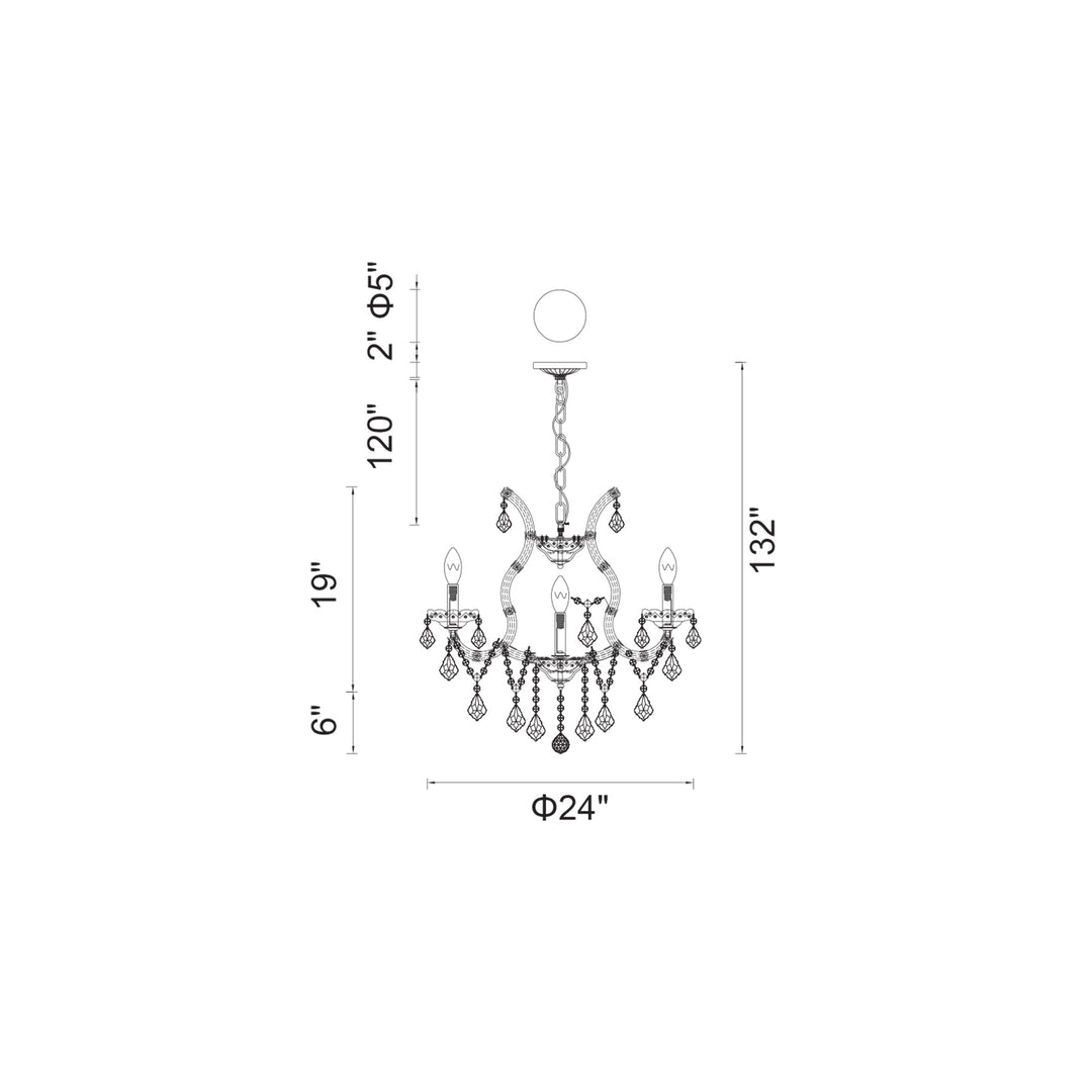 Maria Theresa - Chandelier with Crystals