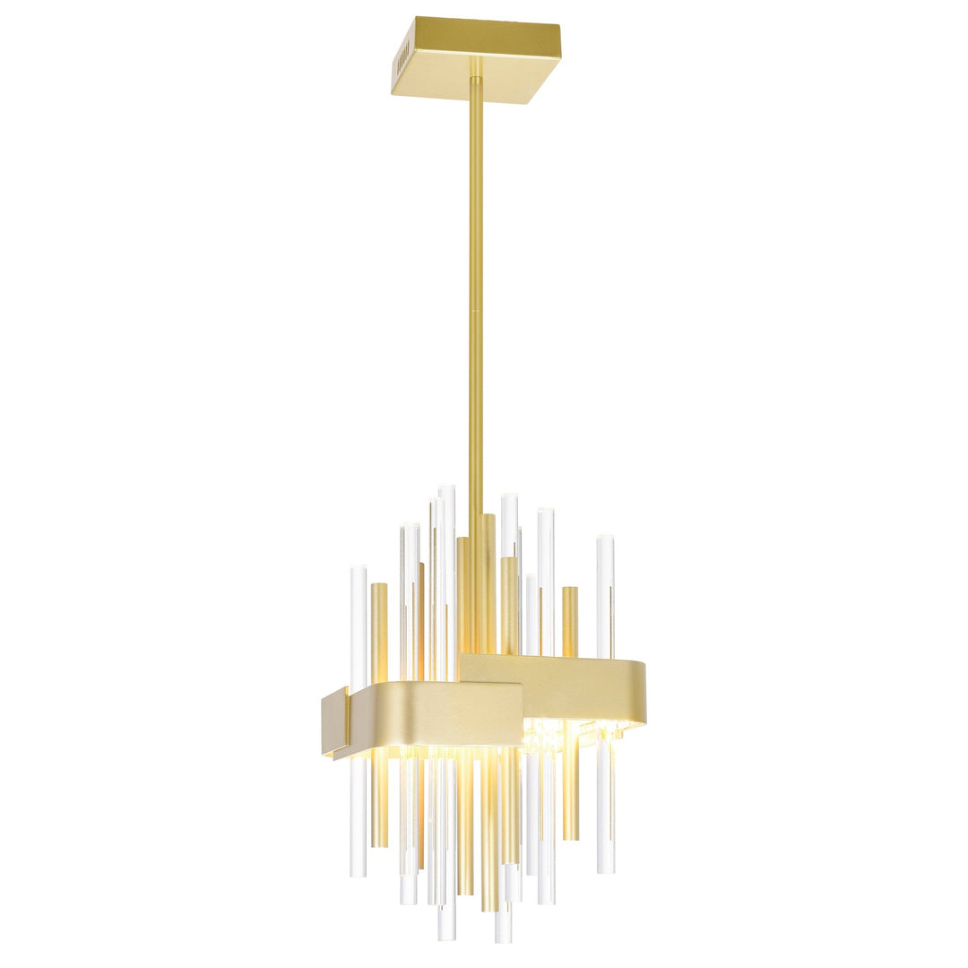 Millipede - LED Pendant with Crystals in Satin Gold by CWI Lighting