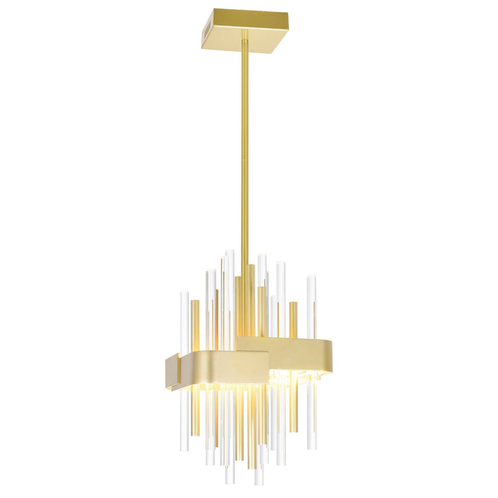 Millipede - LED Pendant with Crystals in Satin Gold by CWI Lighting