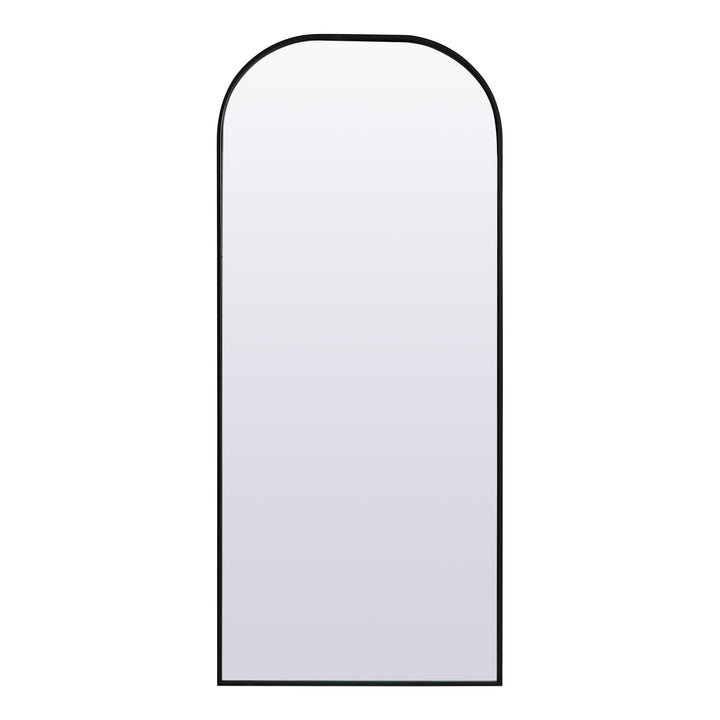 Metal Frame Arch Mirror in Black by Elegant