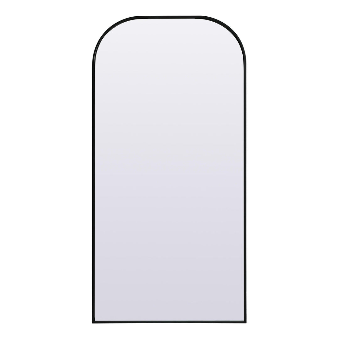Metal Frame Arch Mirror in Black by Elegant