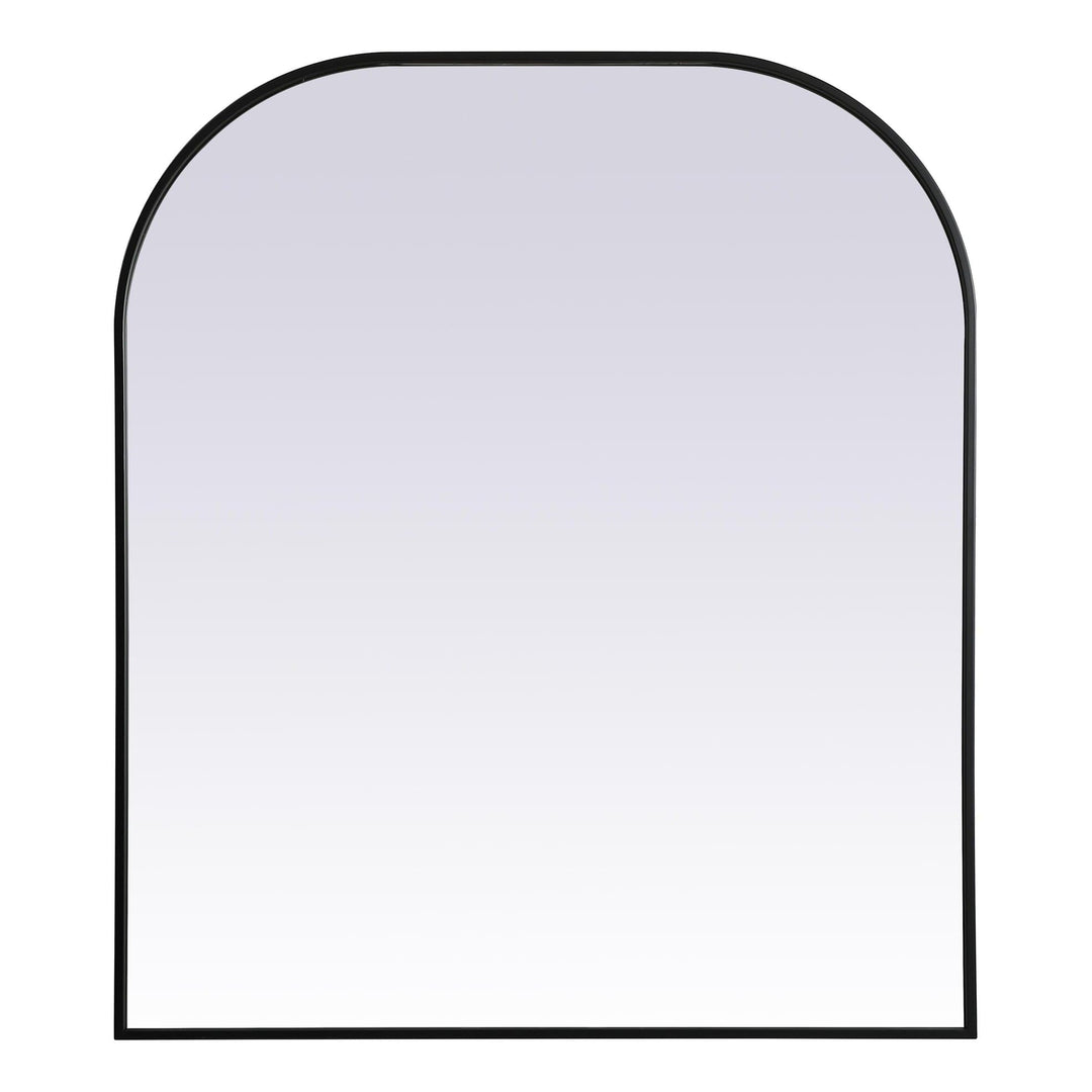 Metal Frame Arch Mirror in Black by Elegant