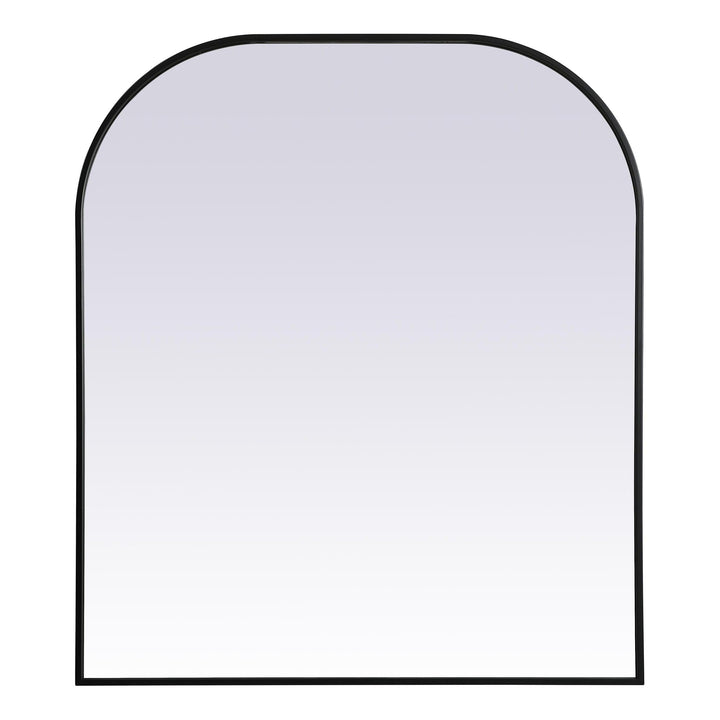Metal Frame Arch Mirror in Black by Elegant