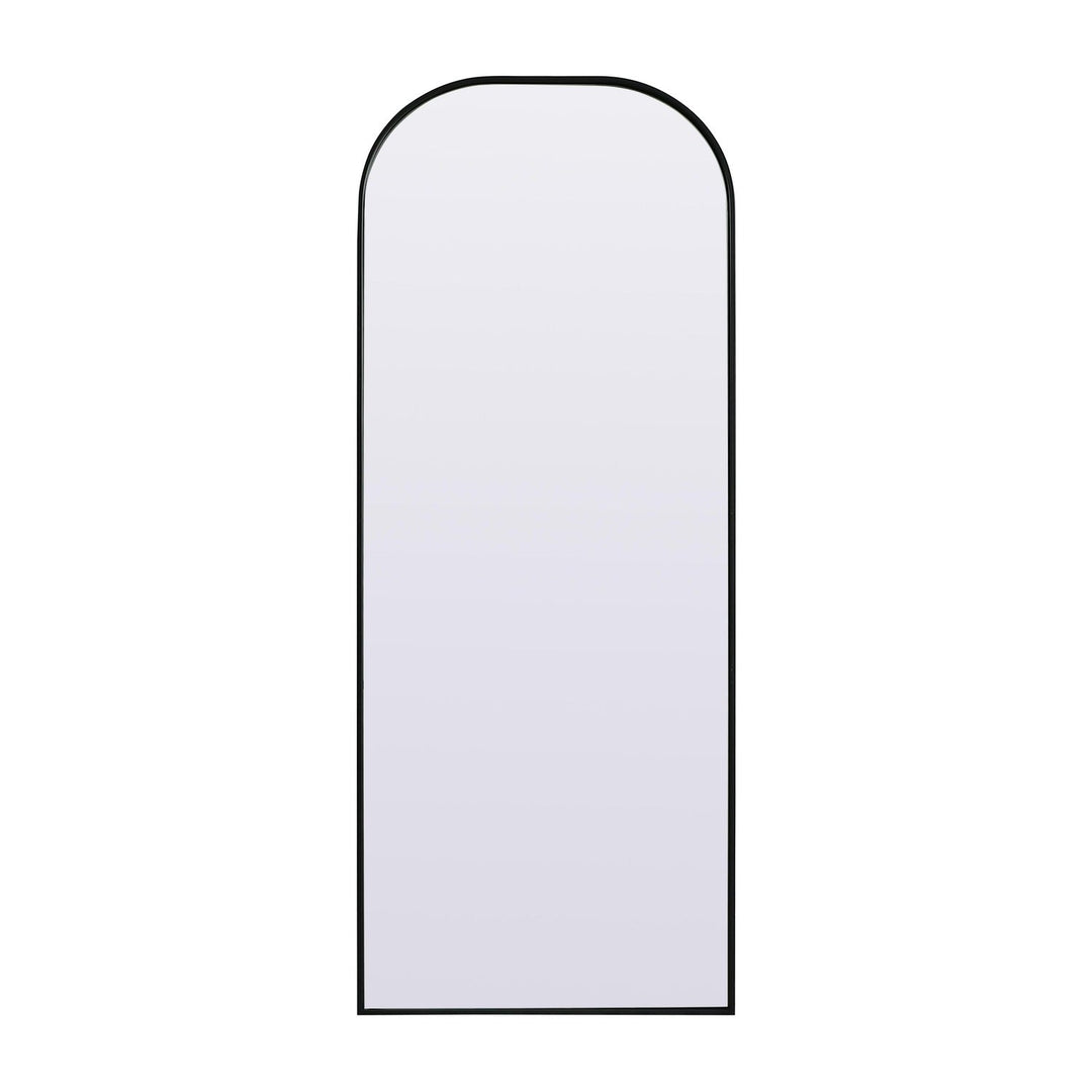 Metal Frame Arch Full Length Mirror in Black by Elegant