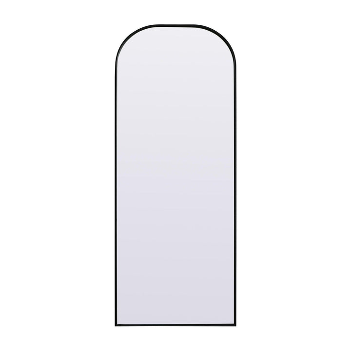 Metal Frame Arch Full Length Mirror in Black by Elegant