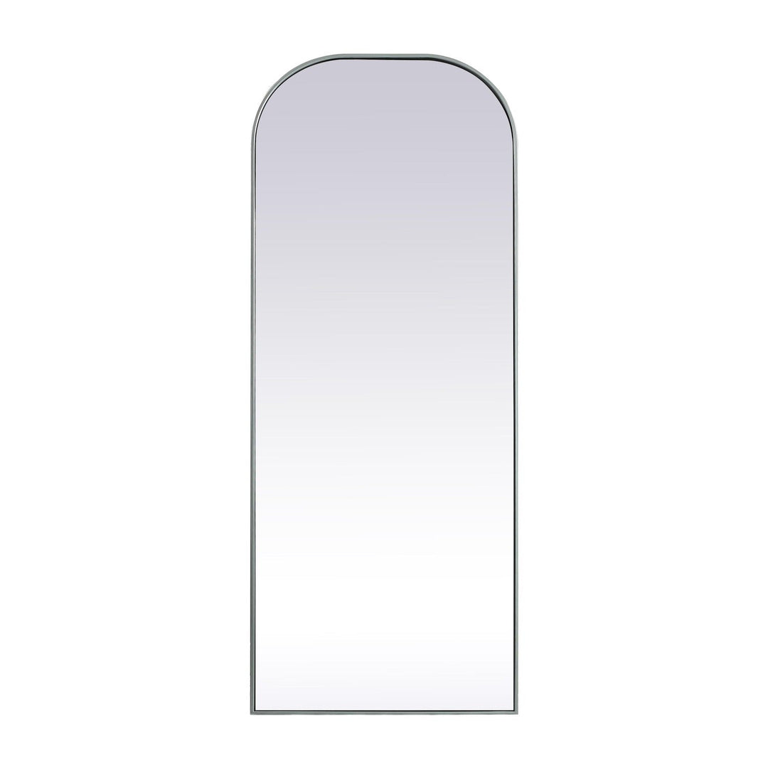Metal Frame Arch Full Length Mirror in Silver by Elegant