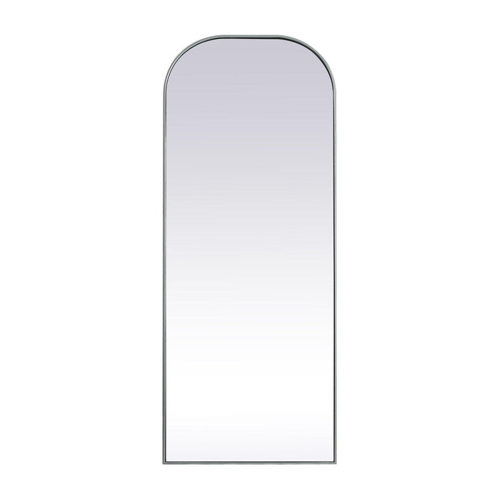Metal Frame Arch Full Length Mirror in Silver by Elegant