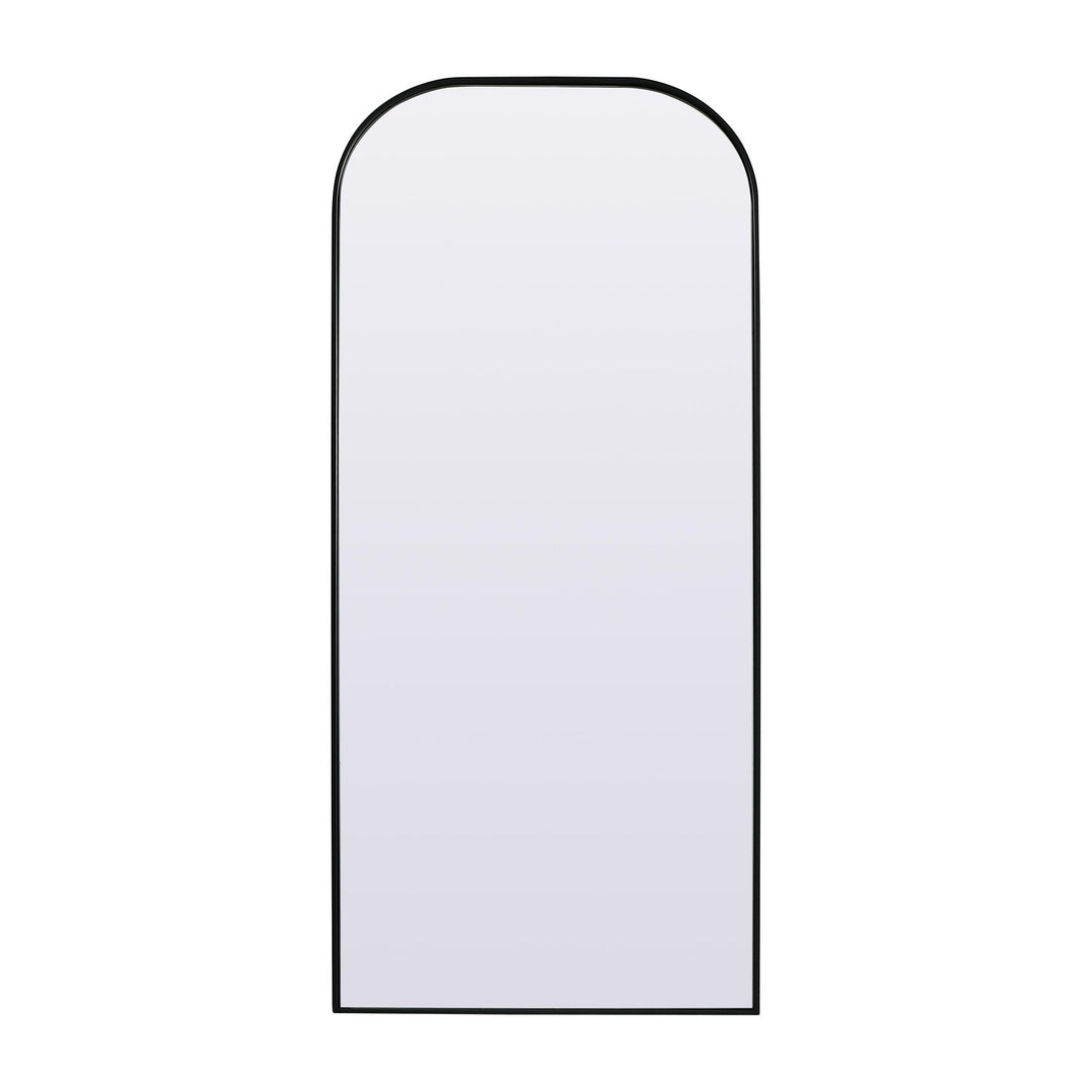 Metal Frame Arch Full Length Mirror in Black by Elegant