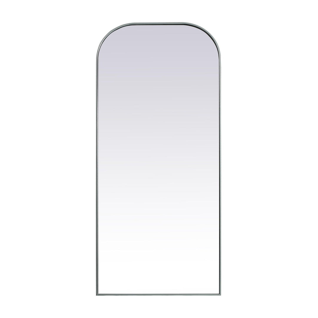 Metal Frame Arch Full Length Mirror in Silver by Elegant