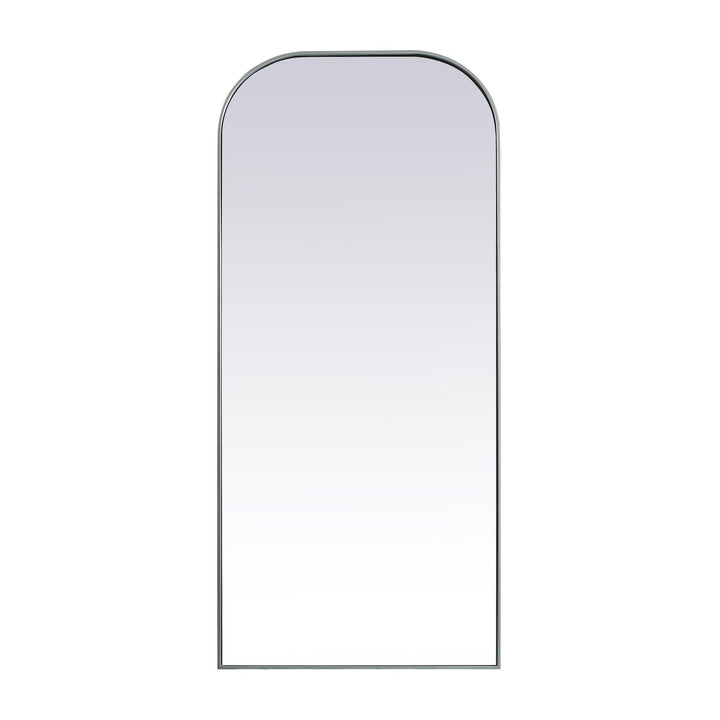 Metal Frame Arch Full Length Mirror in Silver by Elegant