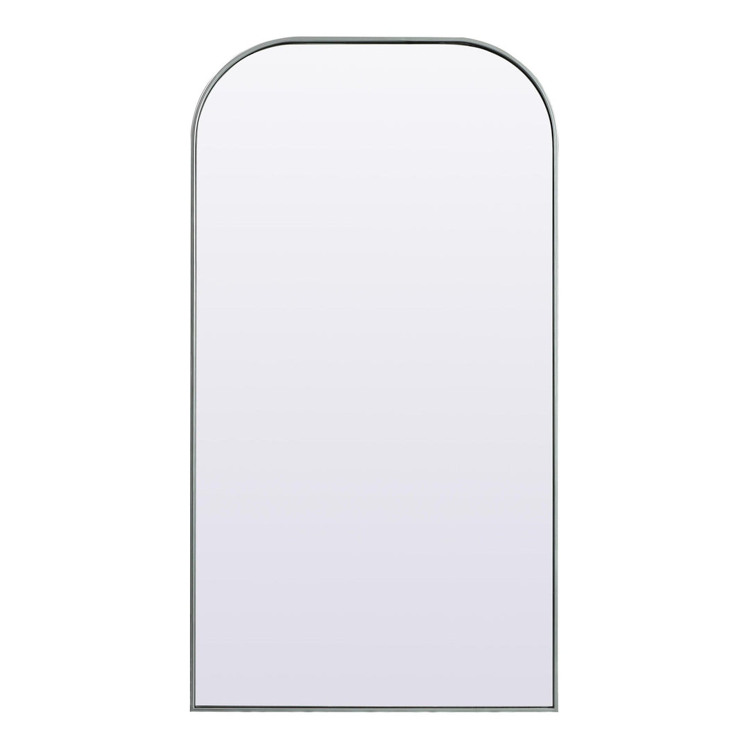 Metal Frame Arch Full Length Mirror in Silver by Elegant