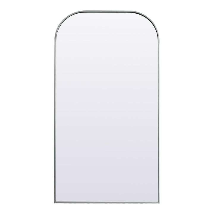 Metal Frame Arch Full Length Mirror in Silver by Elegant