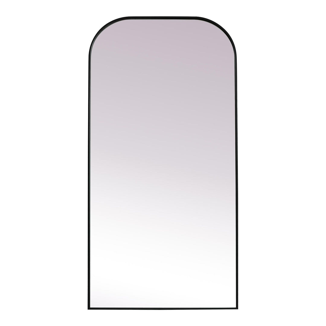 Metal Frame Arch Full Length Mirror in Black by Elegant