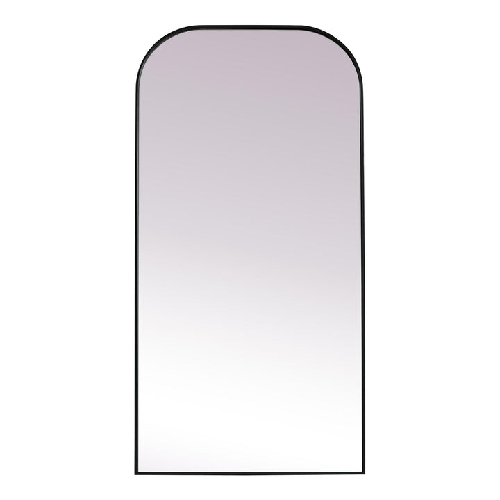 Metal Frame Arch Full Length Mirror in Black by Elegant