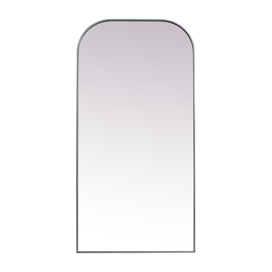 Metal Frame Arch Full Length Mirror in Silver by Elegant
