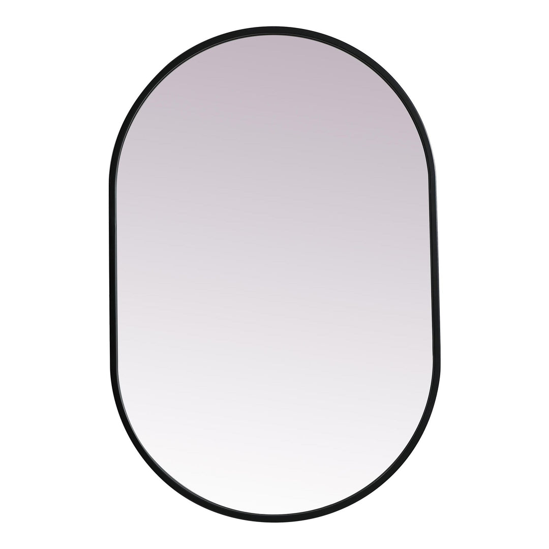 Metal Frame Oval Mirror II in Black by Elegant