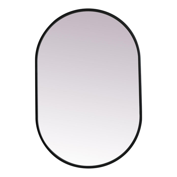 Metal Frame Oval Mirror II in Black by Elegant