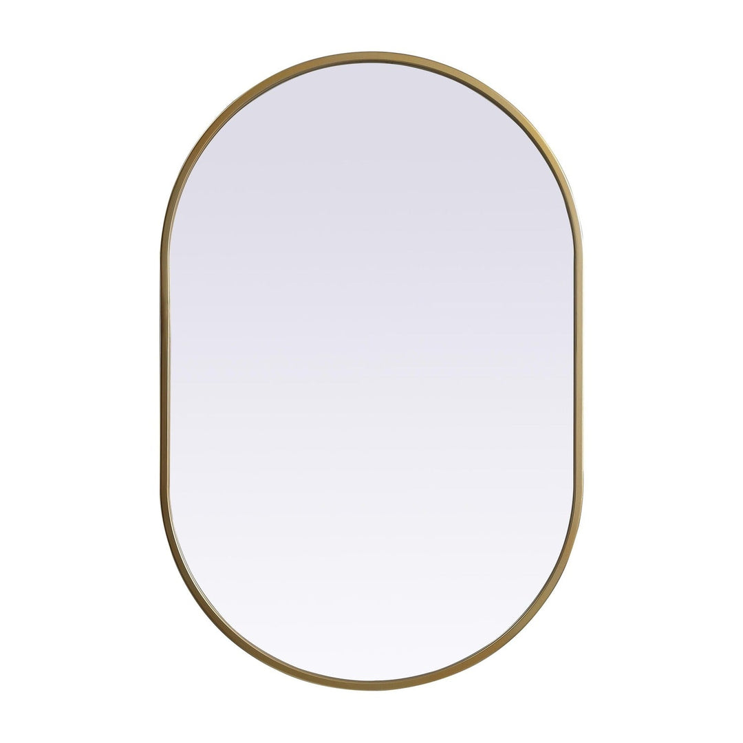 Metal Frame Oval Mirror II in Brass by Elegant