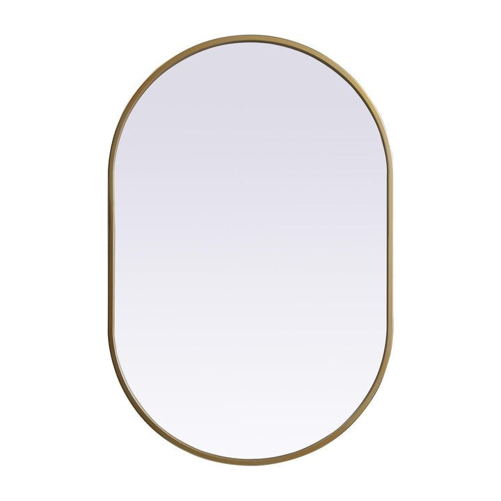 Metal Frame Oval Mirror II in Brass by Elegant