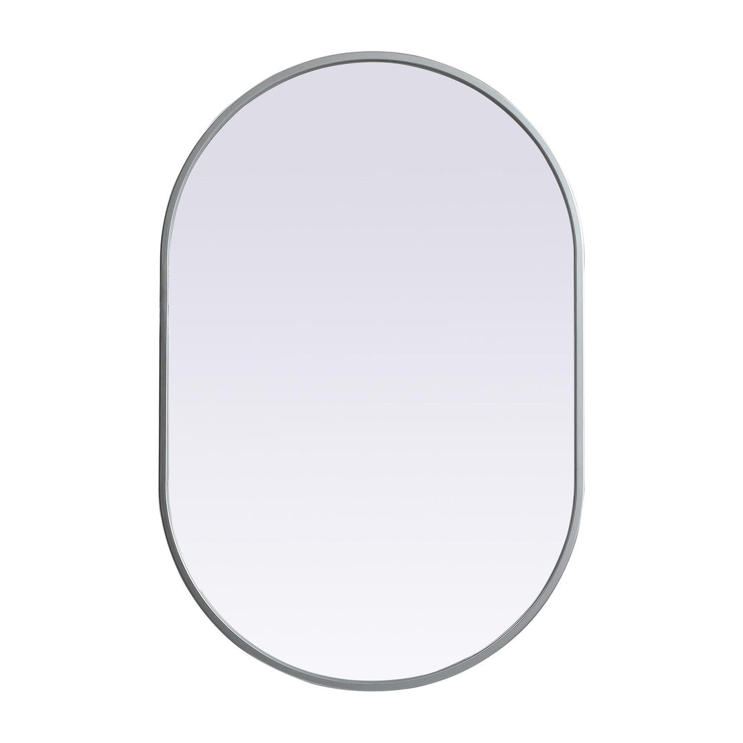 Metal Frame Oval Mirror II in Silver by Elegant