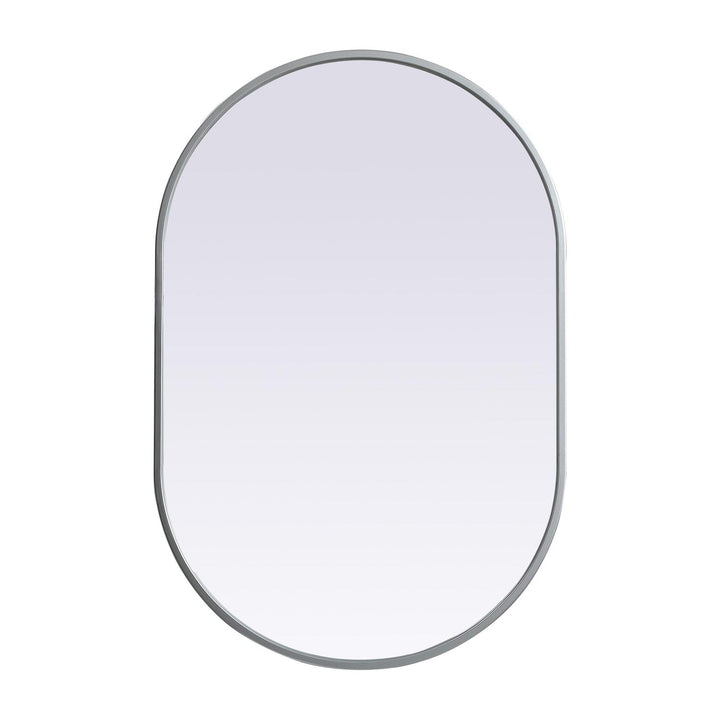 Metal Frame Oval Mirror II in Silver by Elegant