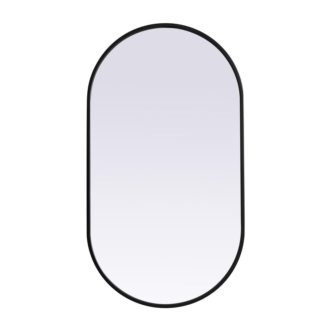 Metal Frame Oval Mirror II in Black by Elegant