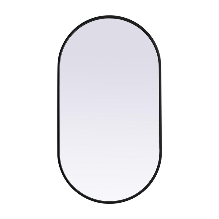 Metal Frame Oval Mirror II in Black by Elegant