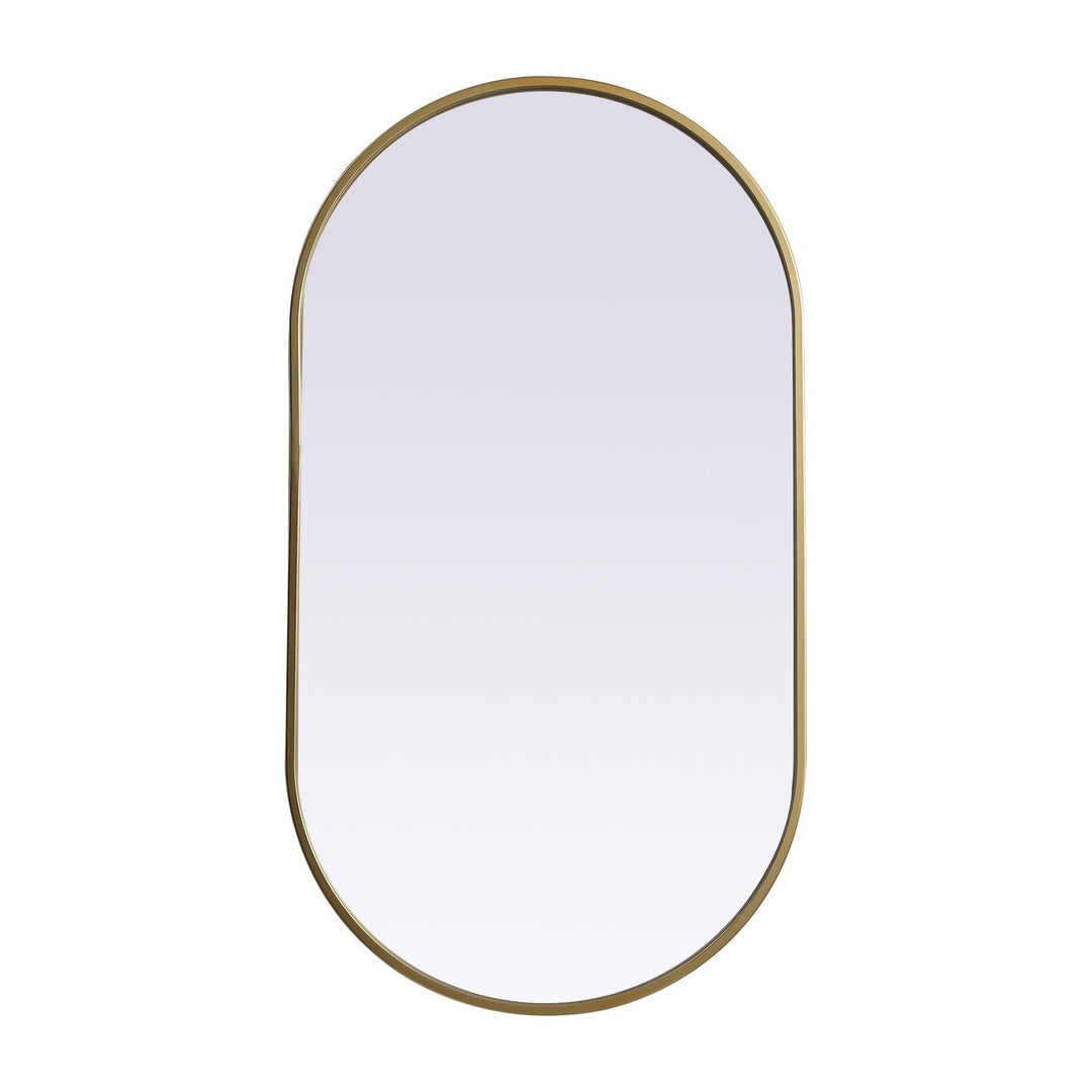 Metal Frame Oval Mirror II in Brass by Elegant