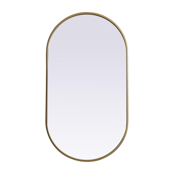 Metal Frame Oval Mirror II in Brass by Elegant