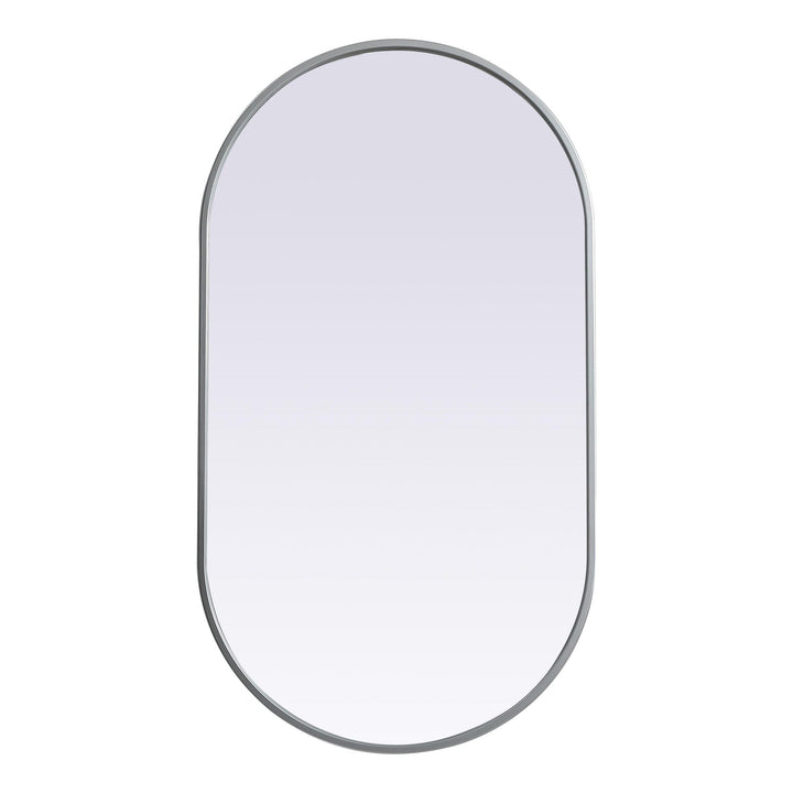 Metal Frame Oval Mirror II in Silver by Elegant