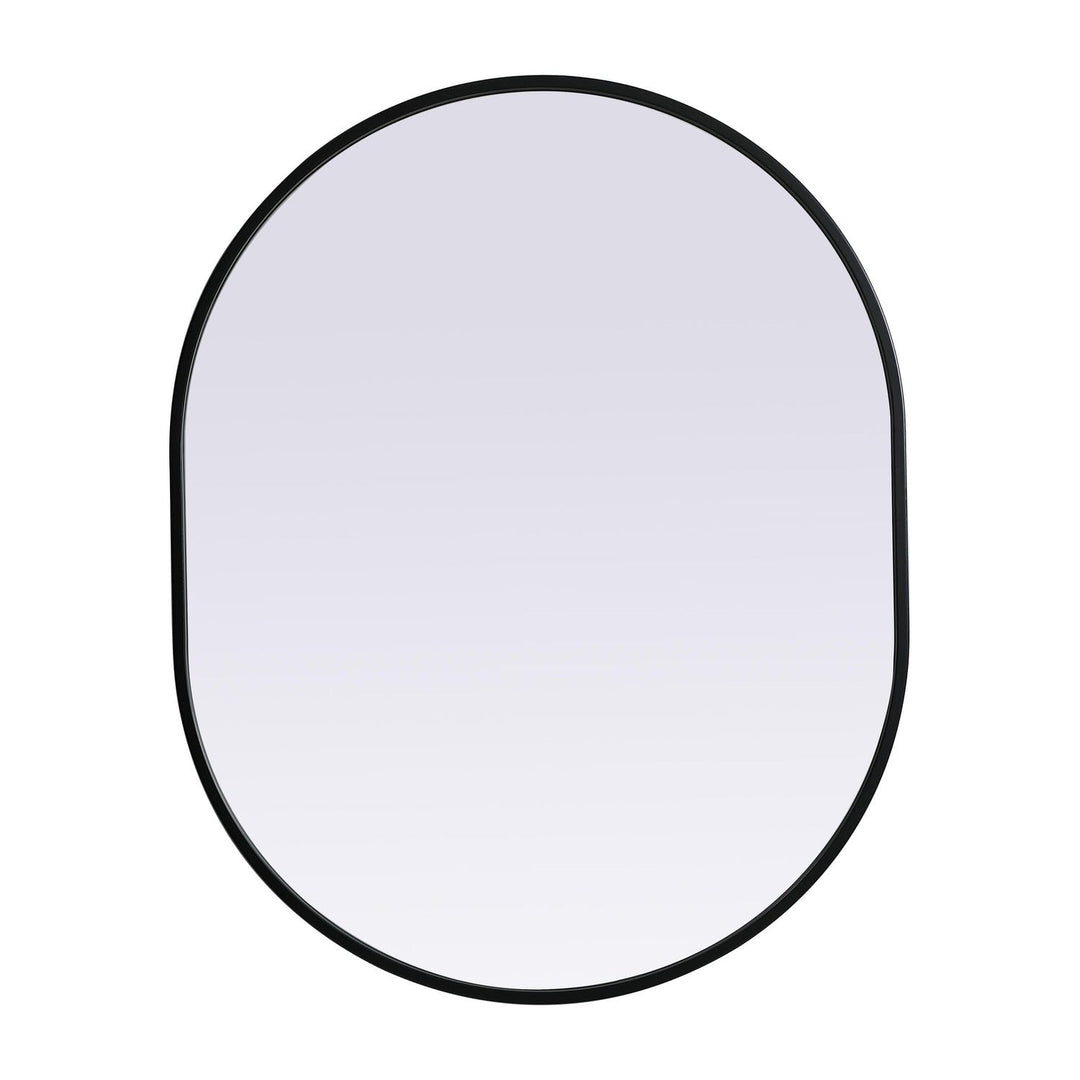 Metal Frame Oval Mirror II in Black by Elegant