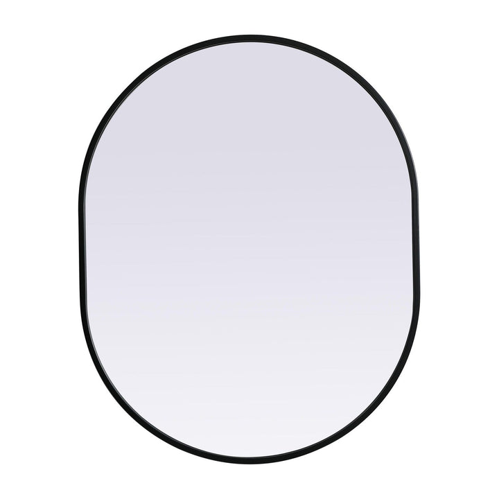 Metal Frame Oval Mirror II in Black by Elegant