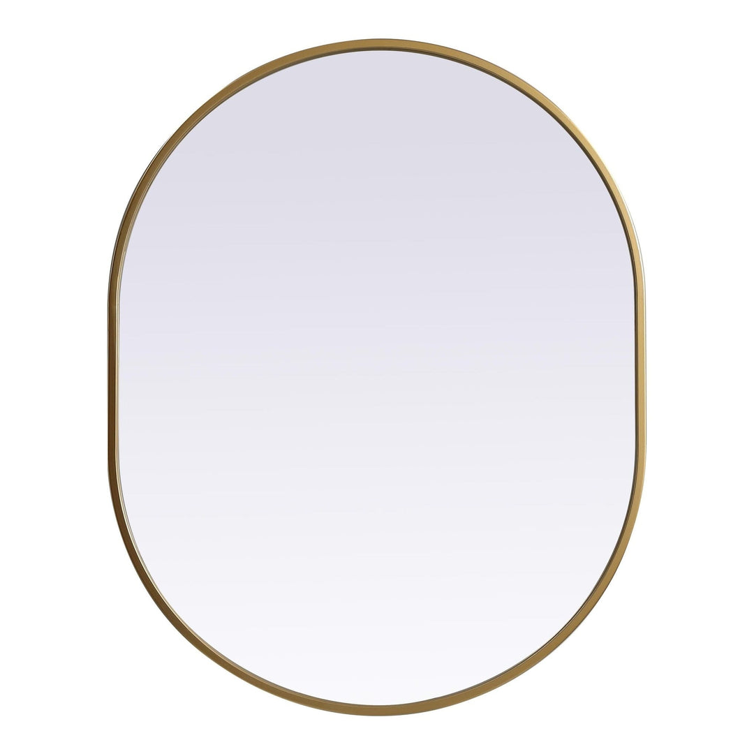 Metal Frame Oval Mirror II in Brass by Elegant