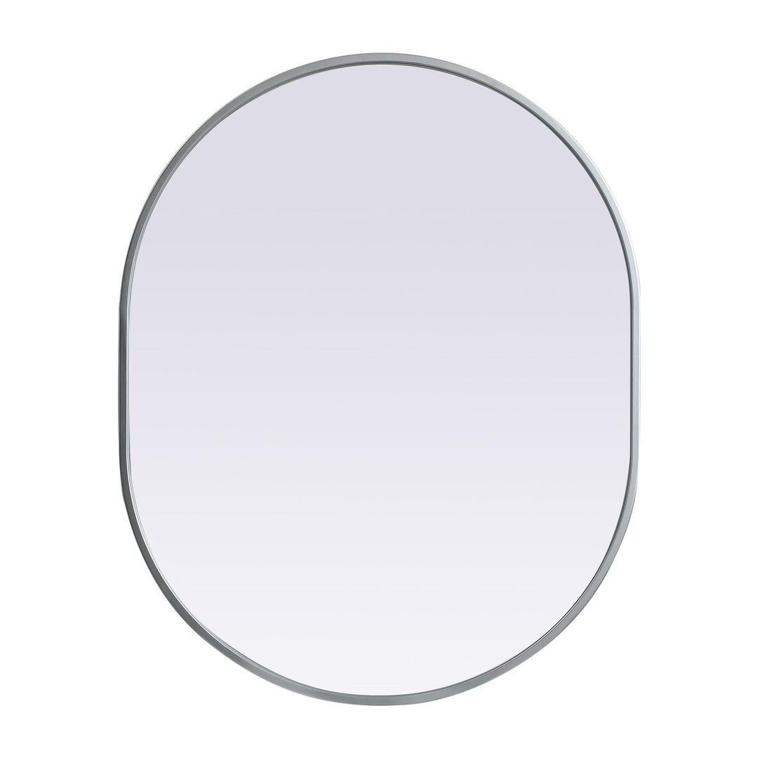 Metal Frame Oval Mirror II in Silver by Elegant