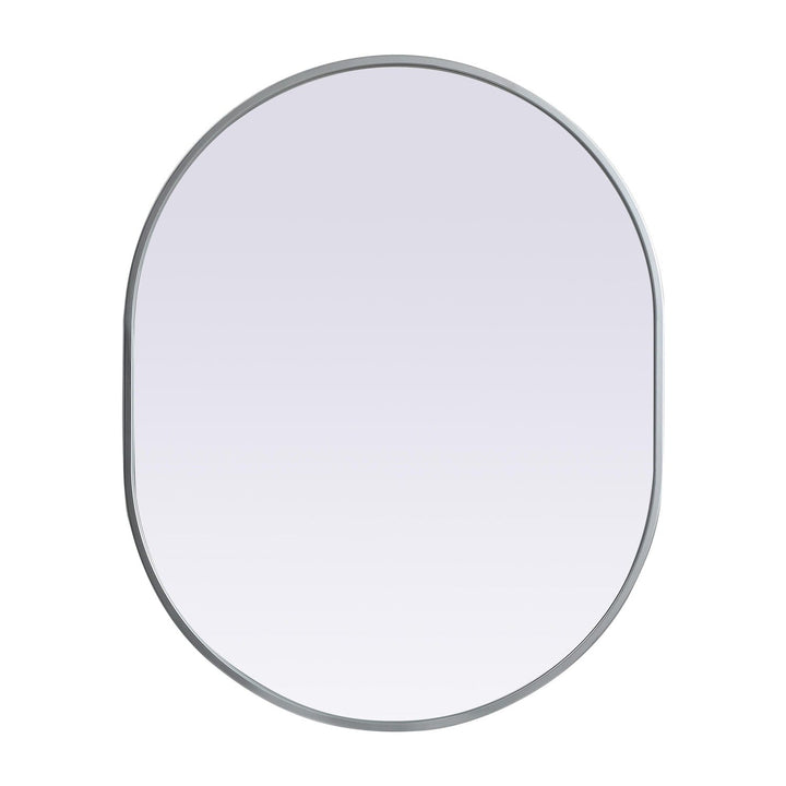 Metal Frame Oval Mirror II in Silver by Elegant