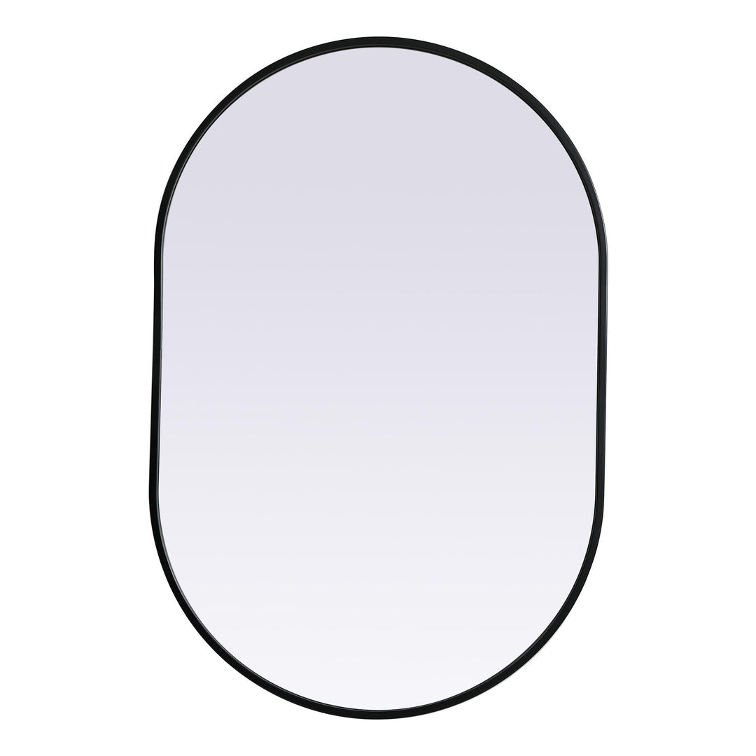 Metal Frame Oval Mirror II in Black by Elegant