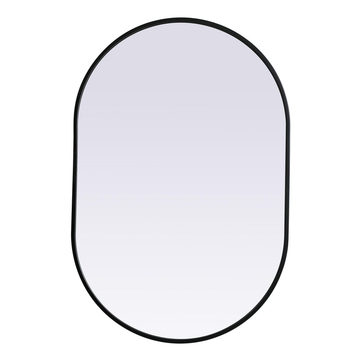 Metal Frame Oval Mirror II in Black by Elegant