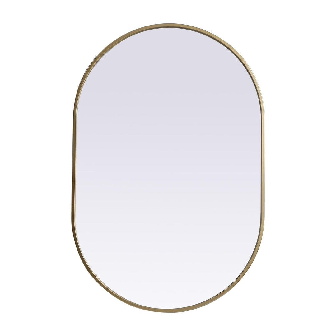 Metal Frame Oval Mirror II in Brass by Elegant