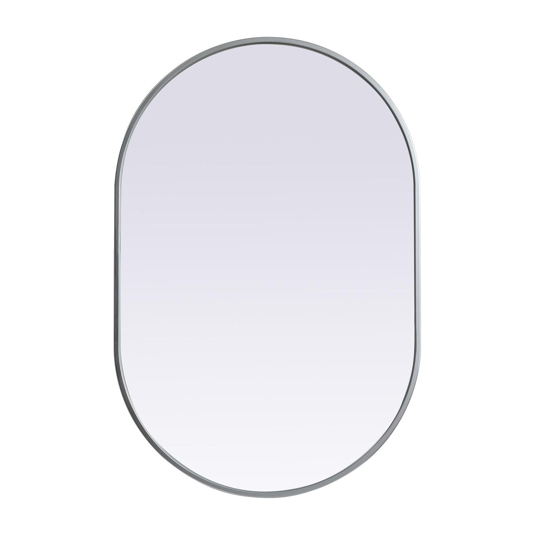 Metal Frame Oval Mirror II in Silver by Elegant