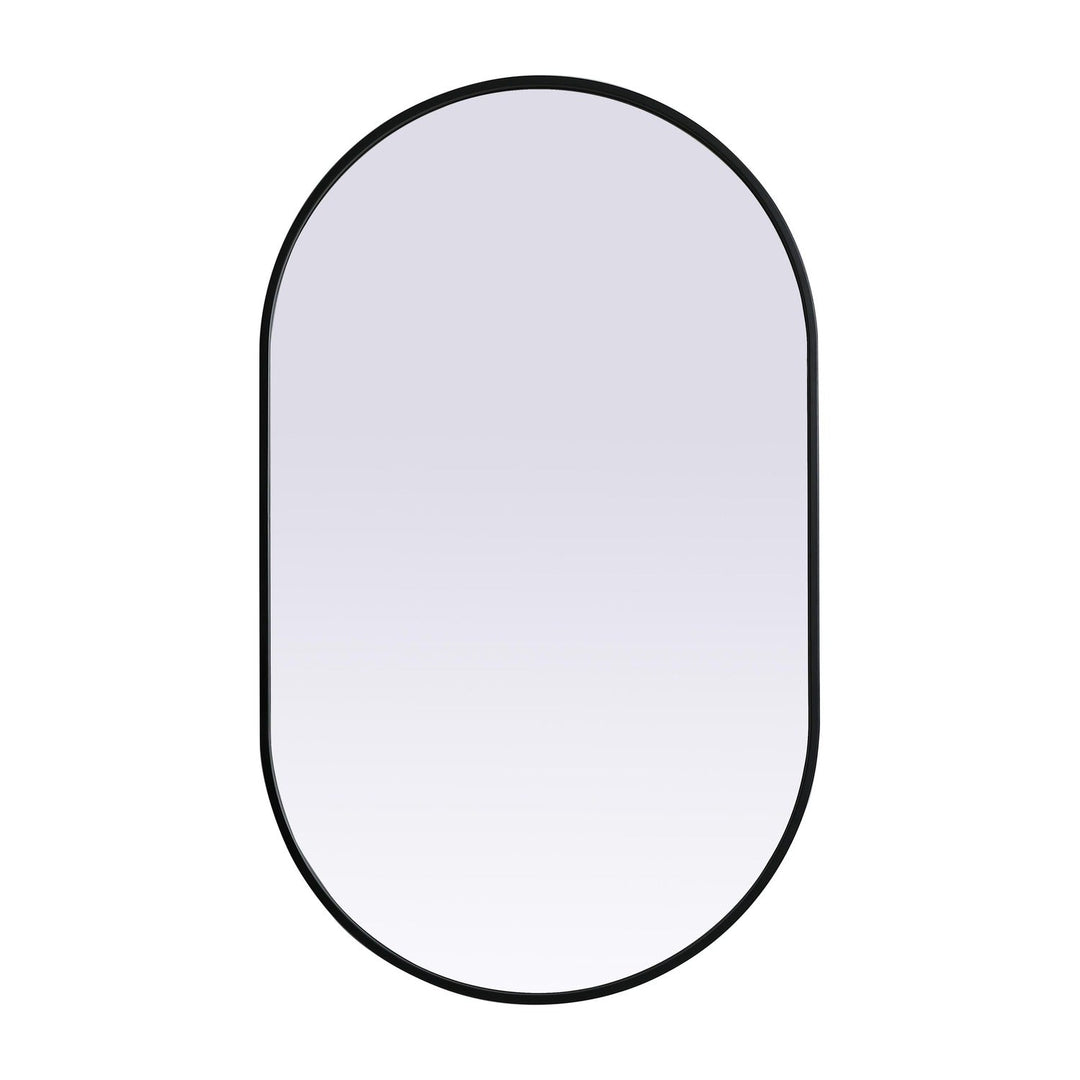 Metal Frame Oval Mirror II in Black by Elegant