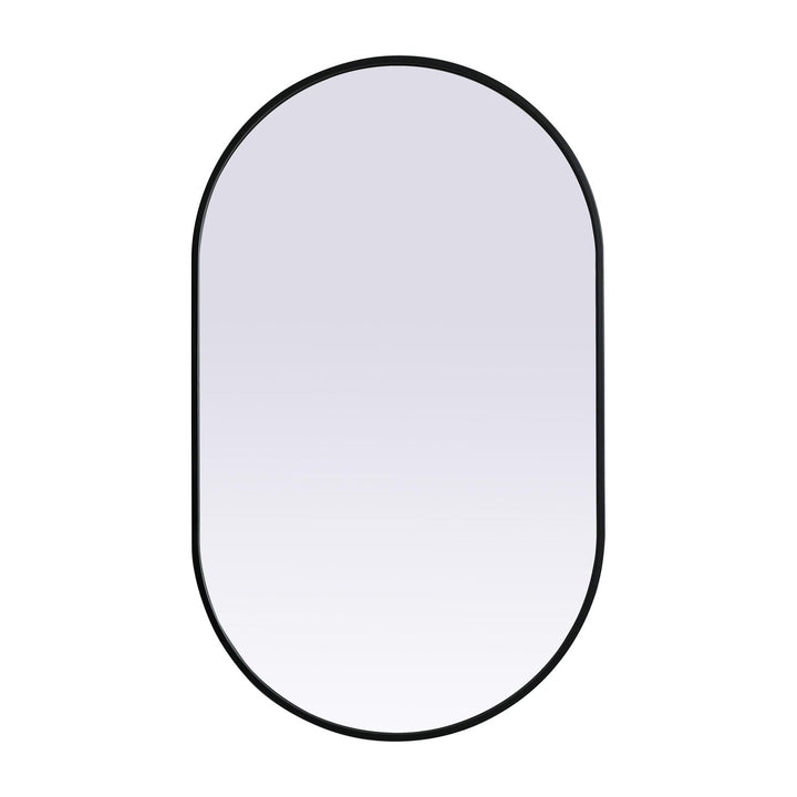 Metal Frame Oval Mirror II in Black by Elegant
