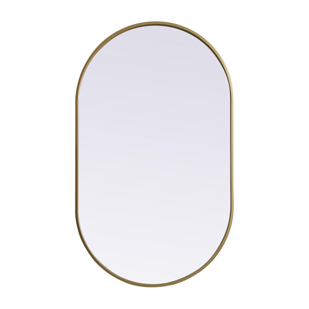 Metal Frame Oval Mirror II in Brass by Elegant