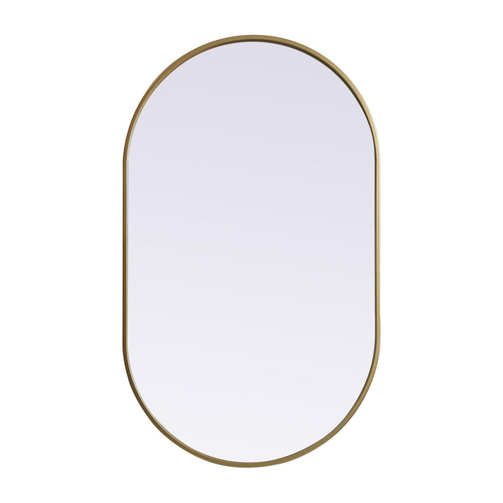 Metal Frame Oval Mirror II in Brass by Elegant